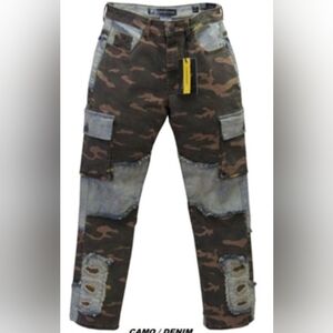 Men's Camouflage Patchwork Cargo Pants
